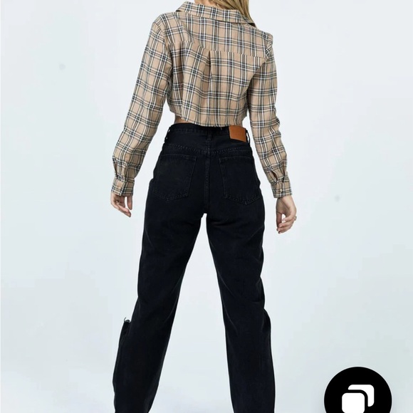 HOLLY ASYMMETRIC RIPPED LEG JEANS BLACK DENIM
 US 2 - Picture 4 of 8